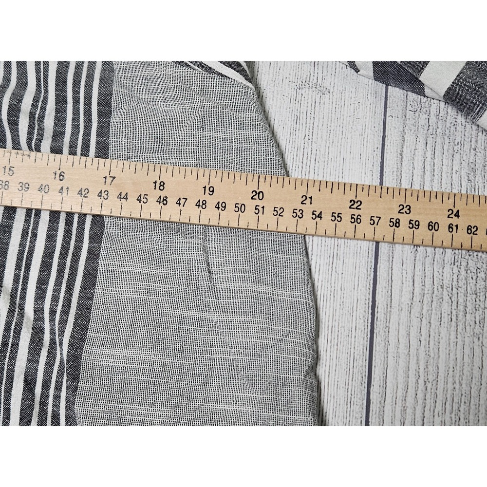 Pure Jill Tunic Top Womens Small Gray Striped Cotton Lightweight Boho Lagenlook - Picture 2 of 6